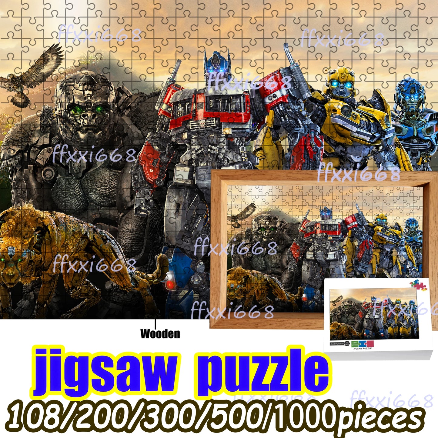 Puzzle Transformers Optimus Prime z drewna — 1000 elementów