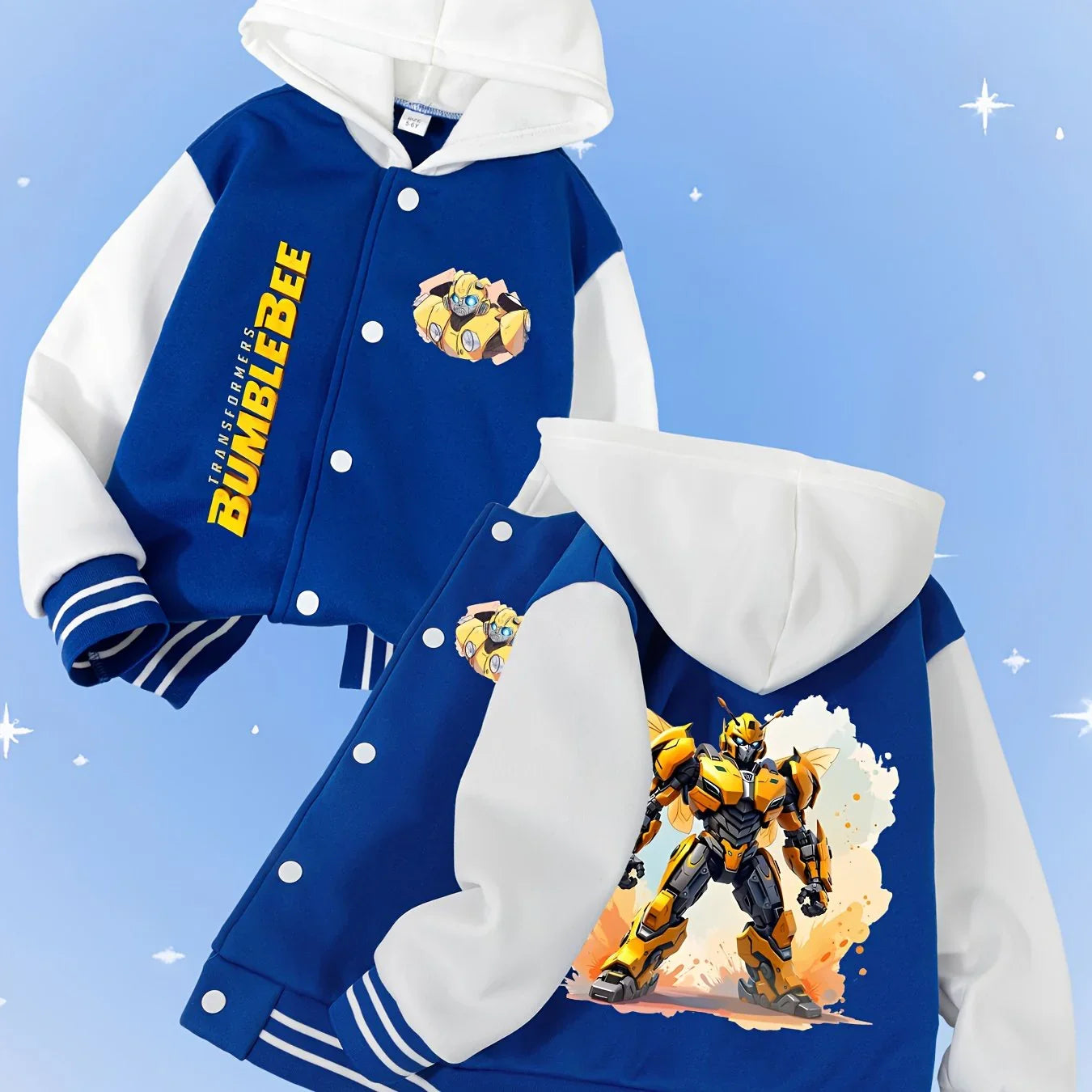Kurtka Transformers Bumblebee – niebiesko-biała