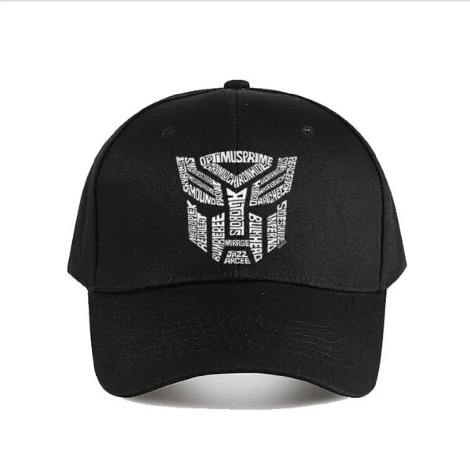 Casquette noire avec logo Autobots blanc formé de noms de personnages emblématiques – Transformers.